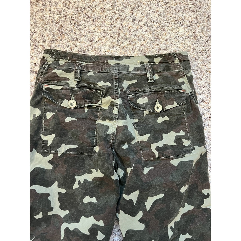 ANTHROPOLOGIE CAMO Green THE WANDERER CARGO PANTS WOMENS SZ 27 Cotton Blend - Picture 7 of 7